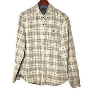 Copper & Oak Legacy Gray Plaid Corduroy Button Down Shirt Size Large Preppy